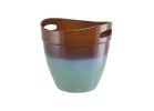 Landscapers Select PT-S039 Planter, 12 in Dia, 11-1/2 in H, Round, Resin, Teal, Teal 0.357 Cu-ft, Teal (Pack of 6)