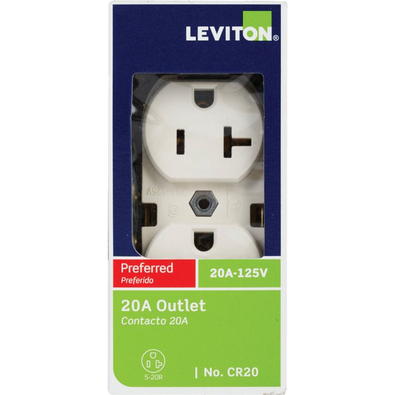 Leviton Heavy-Duty Duplex Outlet Light Almond, 20A