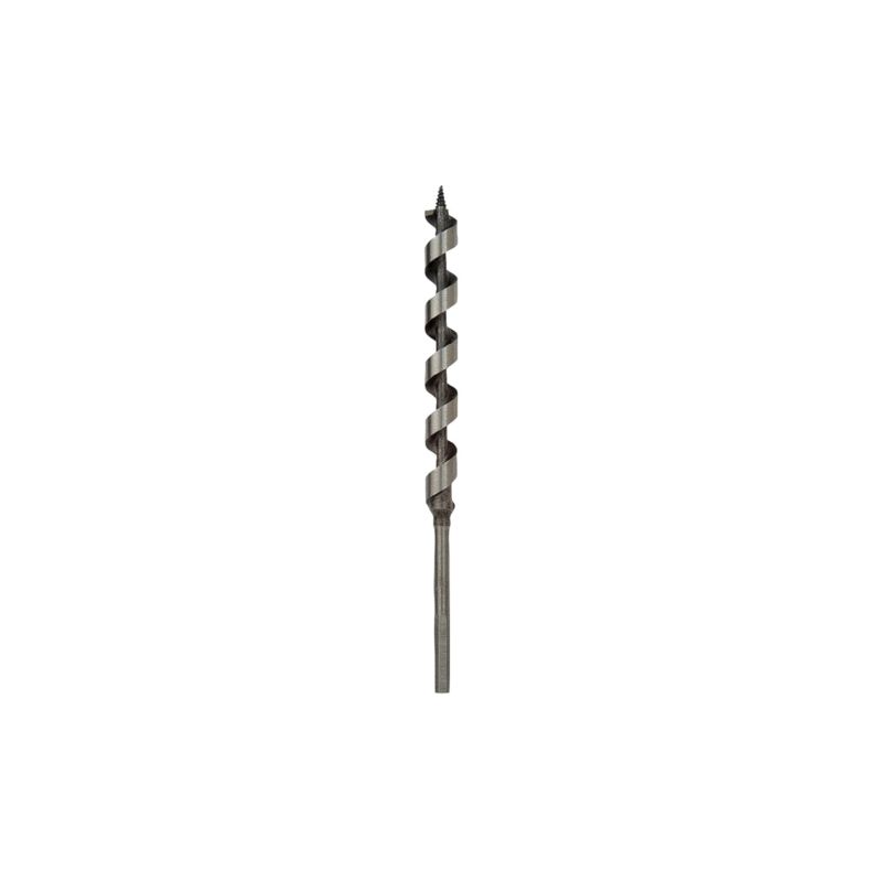 Irwin 49908 Power Drill Auger Bit, 1/2 in Dia, 7-1/2 in OAL, Solid Center Flute, 1-Flute, 7/32 in Dia Shank, Hex Shank