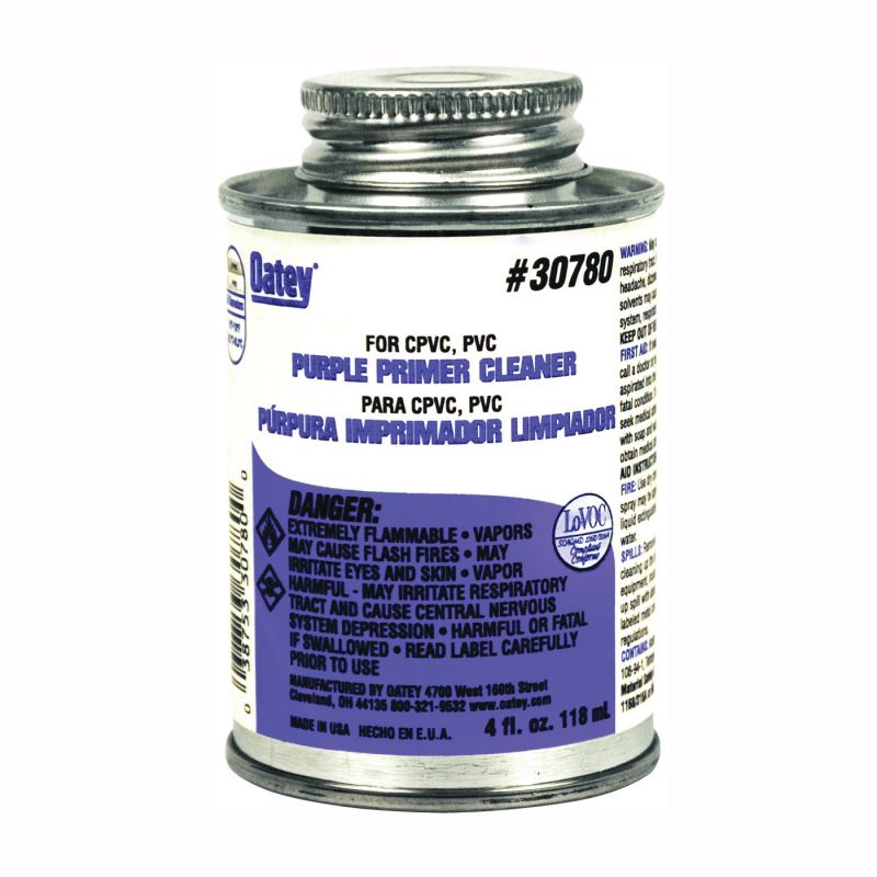 Oatey 30780 Primer/Cleaner, Liquid, Purple, 4 oz Pail Purple