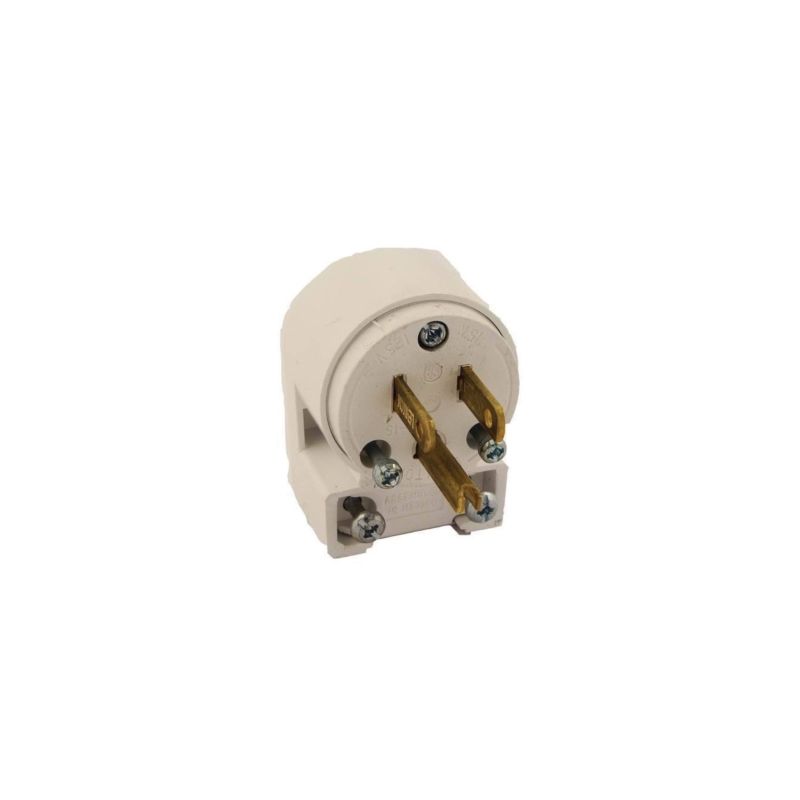 Leviton 020-515AN-000 Electrical Plug, 2 -Pole, 15 A, 125 V, NEMA: NEMA 5-15P, White White