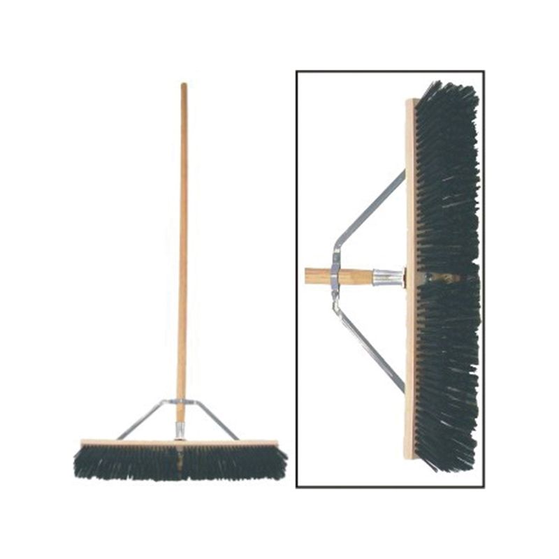 Birdwell 5027-4 Contractor Push Broom, 3 in L Trim, Polystyrene Bristle, Hardwood Handle