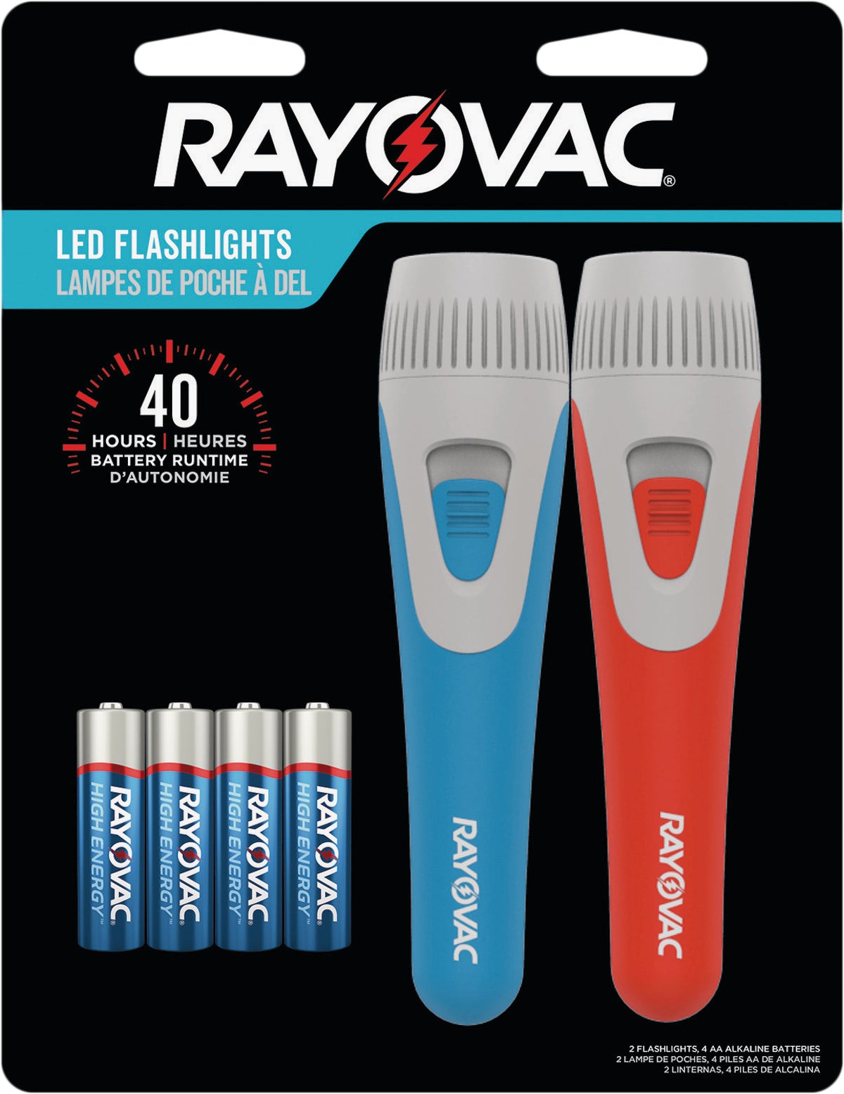 RAYOVAC BER2AA2D-B3TA Brite Essentials Robust Rubberized Battery