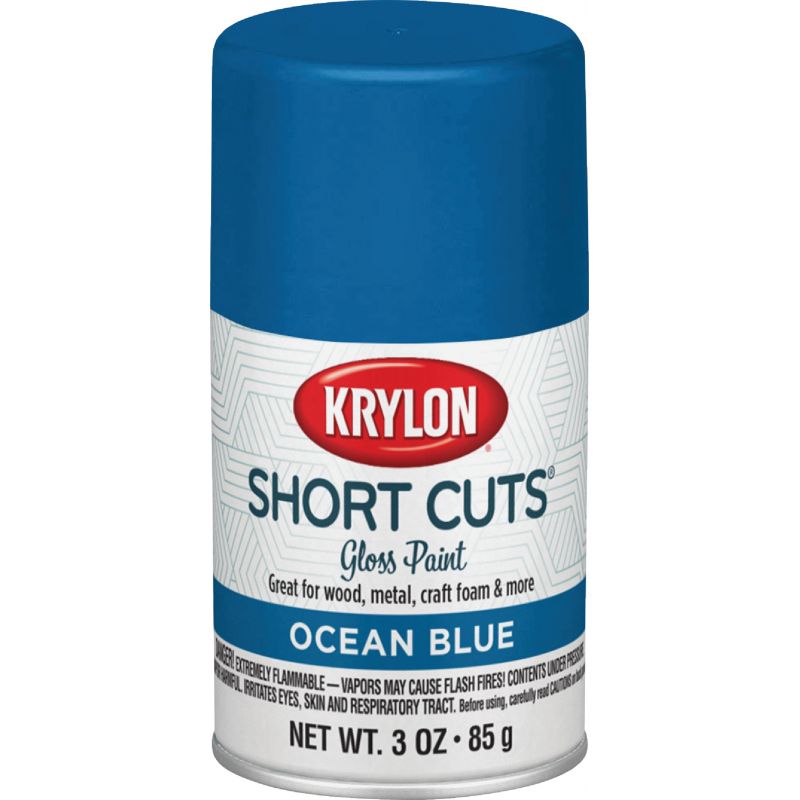 Krylon Short Cuts Enamel Spray Paint Ocean Blue, 3 Oz.