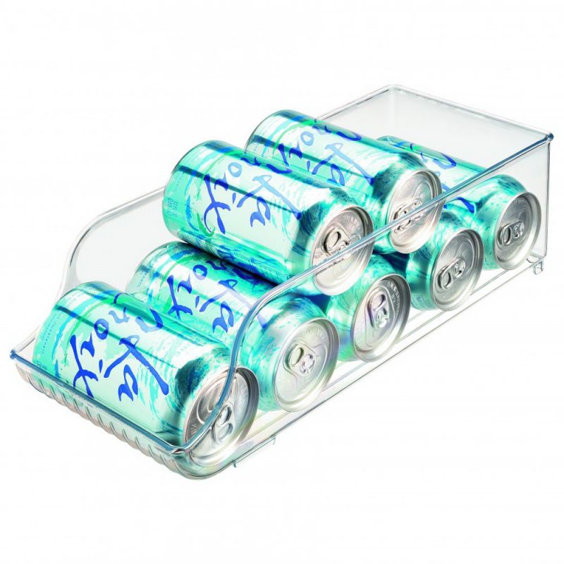 iDESIGN 70930 Soda Can Organizer, 5-1/2 in L, 13-3/4 in W, 4 in H, Plastic, Clear Clear