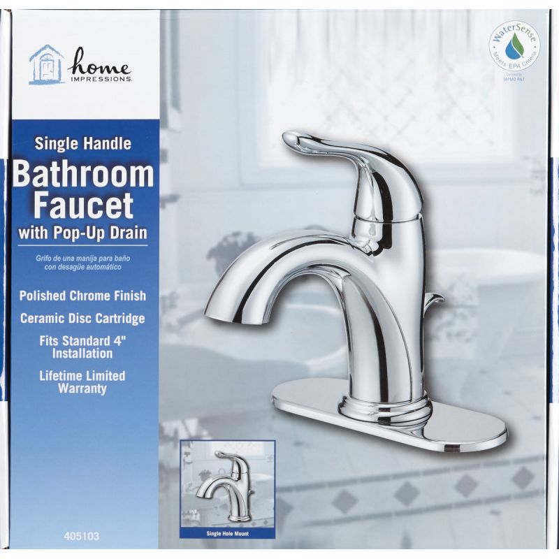 Home Impressions 1-Handle Bathroom Faucet with Pop-Up Transitional