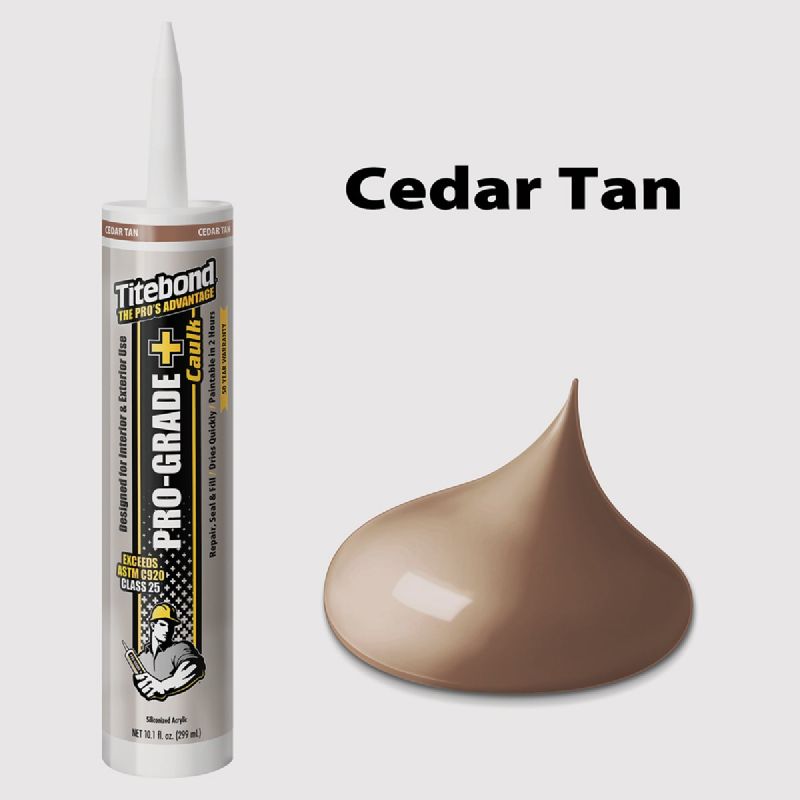 Titebond Pro-Grade Plus Siliconized Acrylic Latex Caulk Cedar Tan, 10.1 Oz.