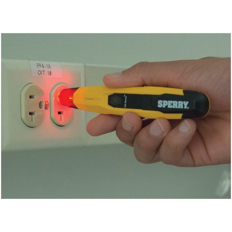 Sperry Instruments VD6508 Detector with Flashlight, LED Display, Functions: AC Voltage, Yellow Yellow