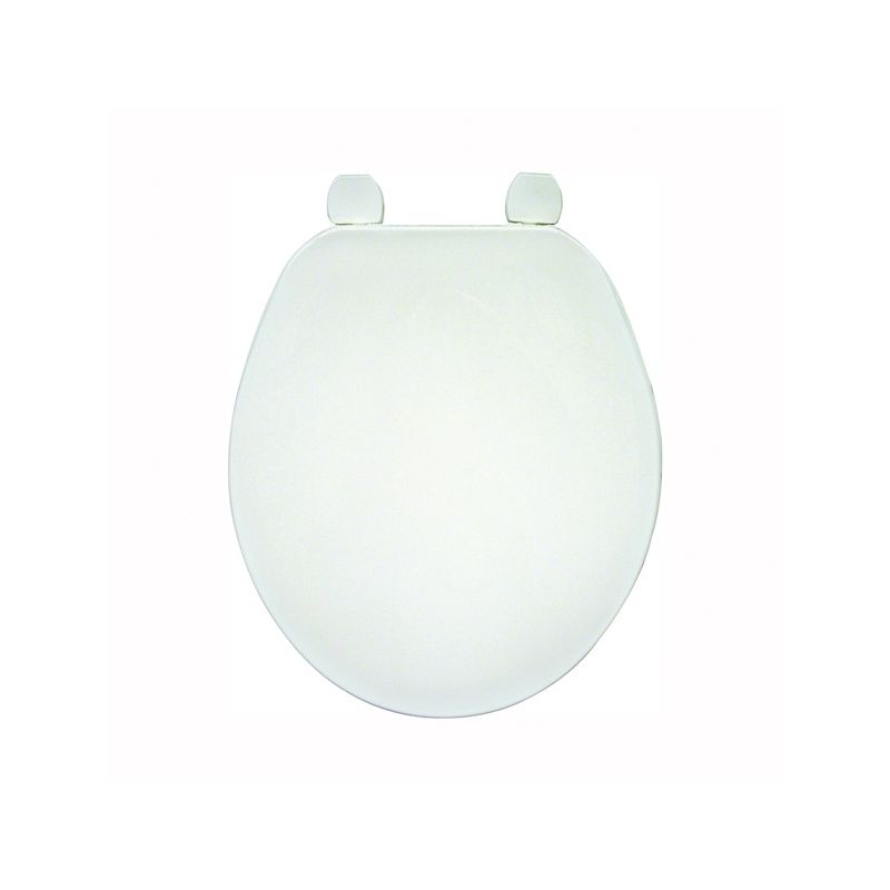 Bemis 70AR000 Toilet Seat, Round, Plastic, White, Adjustable Hinge White