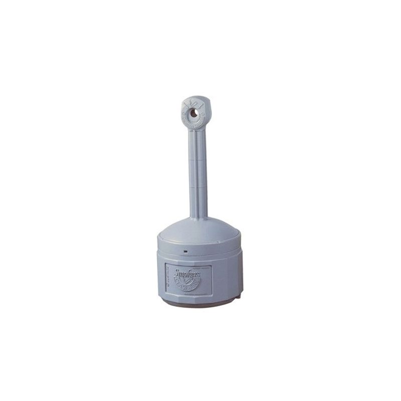 Justrite Smoker&#039;s Cease Fire 26800 Cigarette Butt Receptacle, 4 gal, Polyethylene, Pewter Gray 4 Gal, Pewter Gray