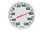 La Crosse 104-1522-TBP Round Thermometer, 8-1/2 in Display, Analog, -60 to 120 deg F, Plastic Casing, White Casing