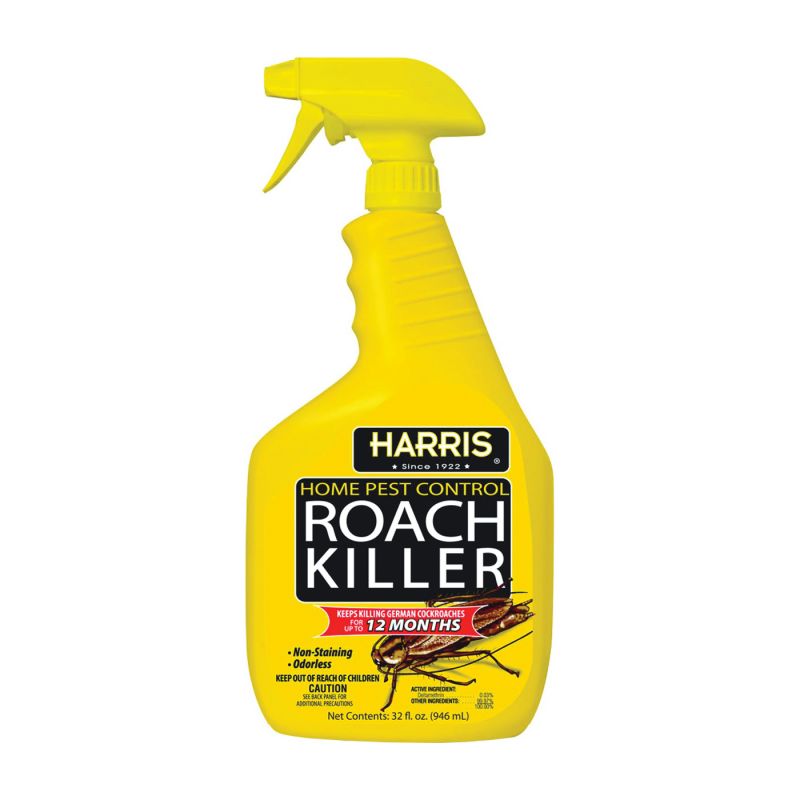 Harris HRS-32 Roach Killer, Liquid, Spray Application, 32 oz Clear