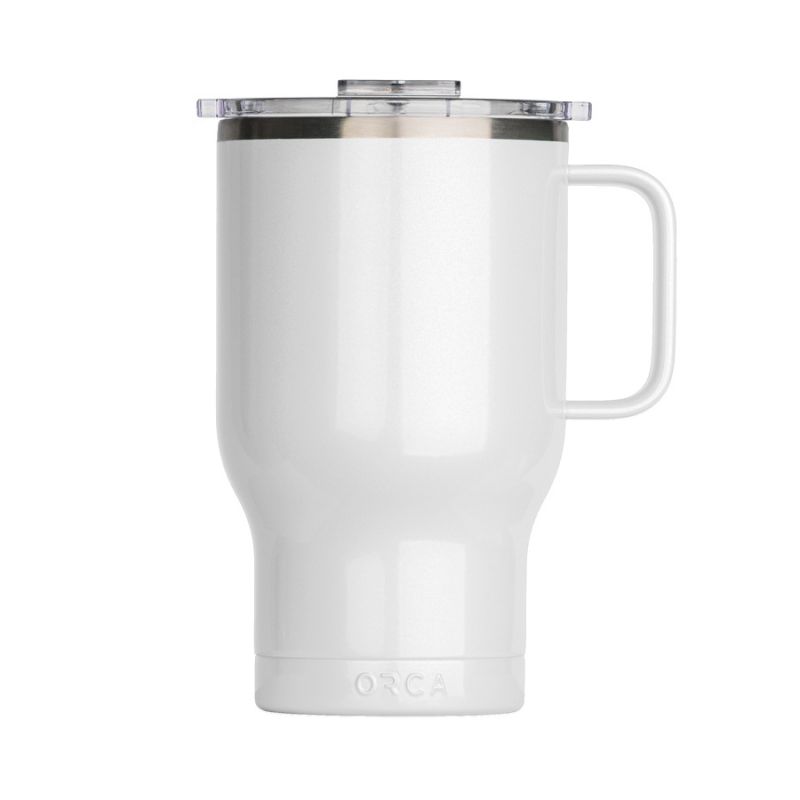 Orca Traveler Series TR24PE Coffee Mug, 24 oz, Whale Tail Flip Lid, Stainless Steel, Pearl, Insulated 24 Oz, Pearl
