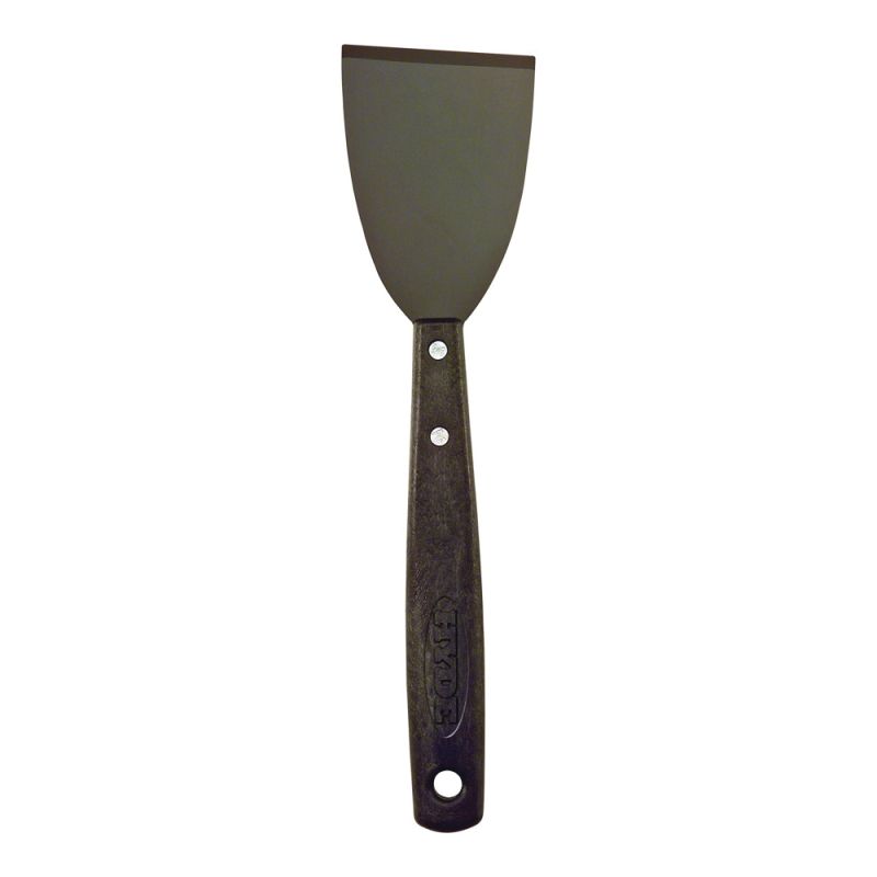 Hyde 12050 Paint Scraper, 3 in W Blade, Chisel, Stiff Blade, Carbon Steel Blade, Polypropylene Handle, Long Handle 4-1/2 In