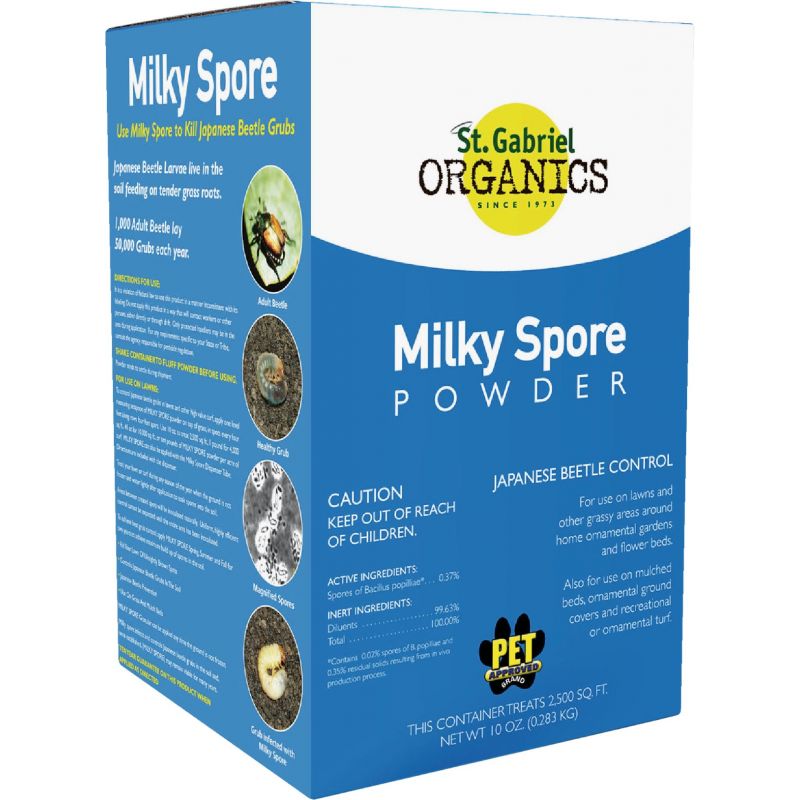 St Gabriel Organics Milky Spore Grub Beetle Killer Powder 10 Oz., Dispenser