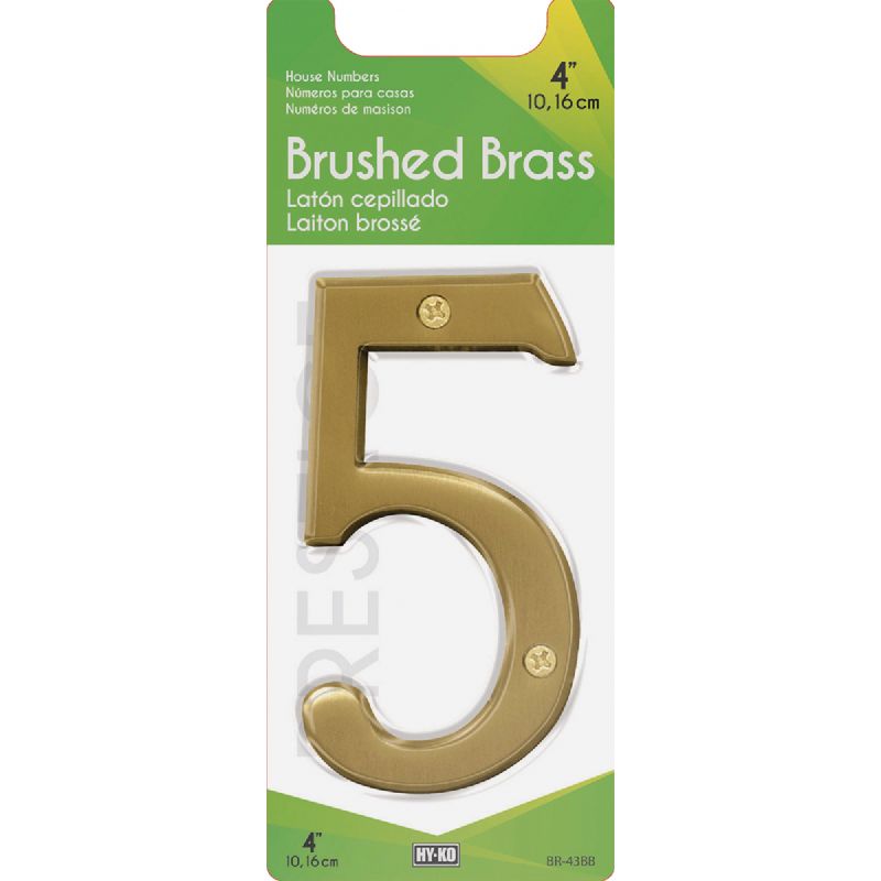 Midwest Fastener Hy-Ko Brushed Brass House Number Brass, Prestige Series
