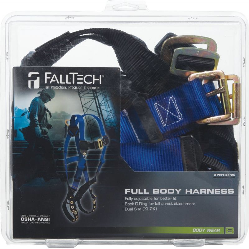 Fall Tech Vest-Style Body Harness XL, Black &amp; Blue