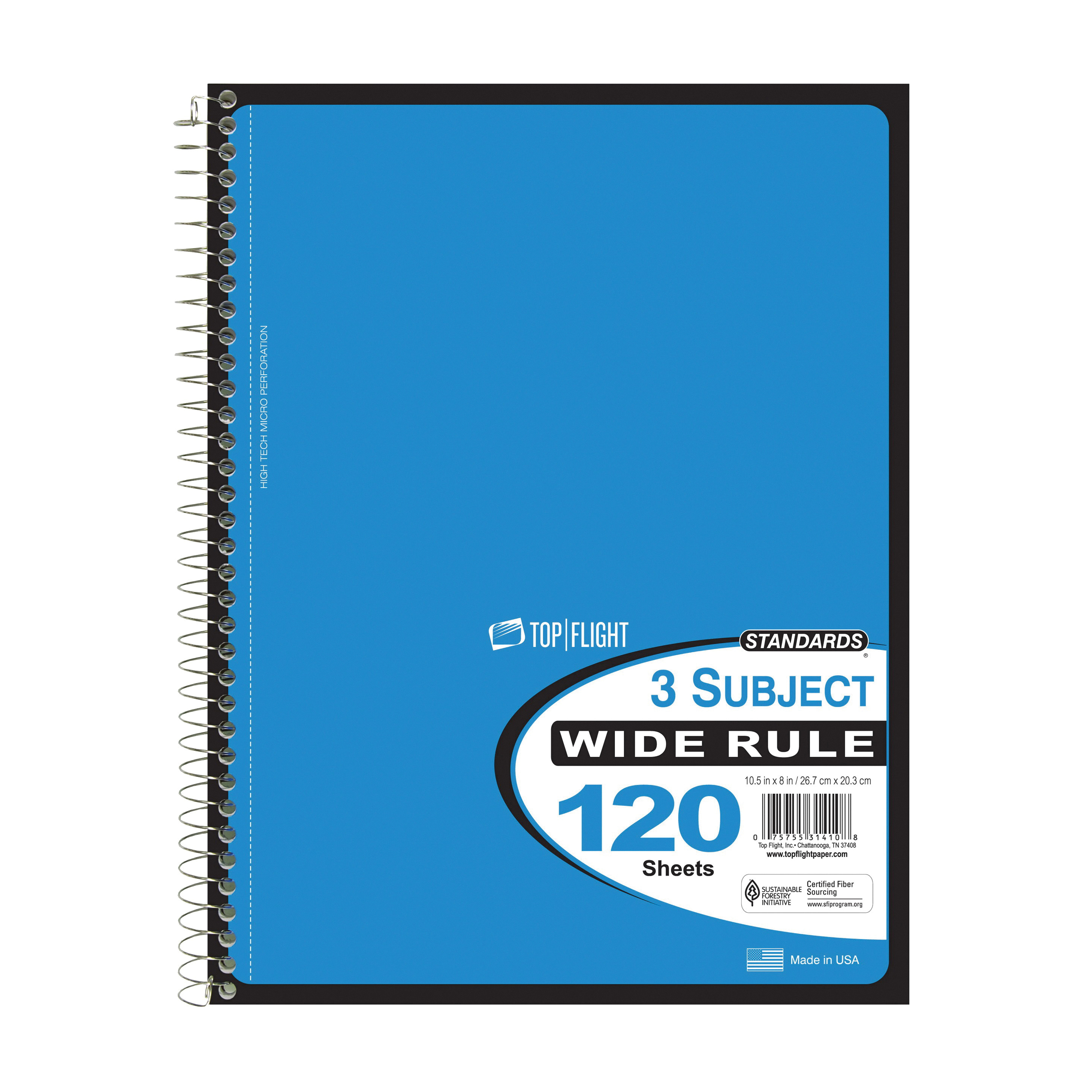 Buy Top Flight WB705PFW Series 4510821 College Rule Notebook,  Micro-Perforated Sheet, 70-Sheet, Wirebound Binding (Pack of 24)