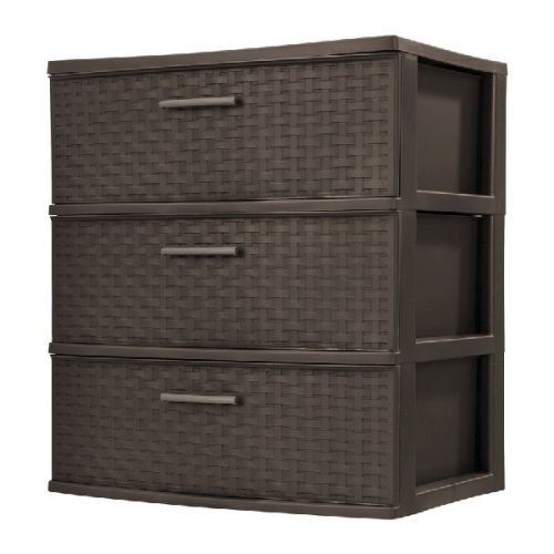 Sterilite 3 Drawer Wide Weave Tower Espresso 