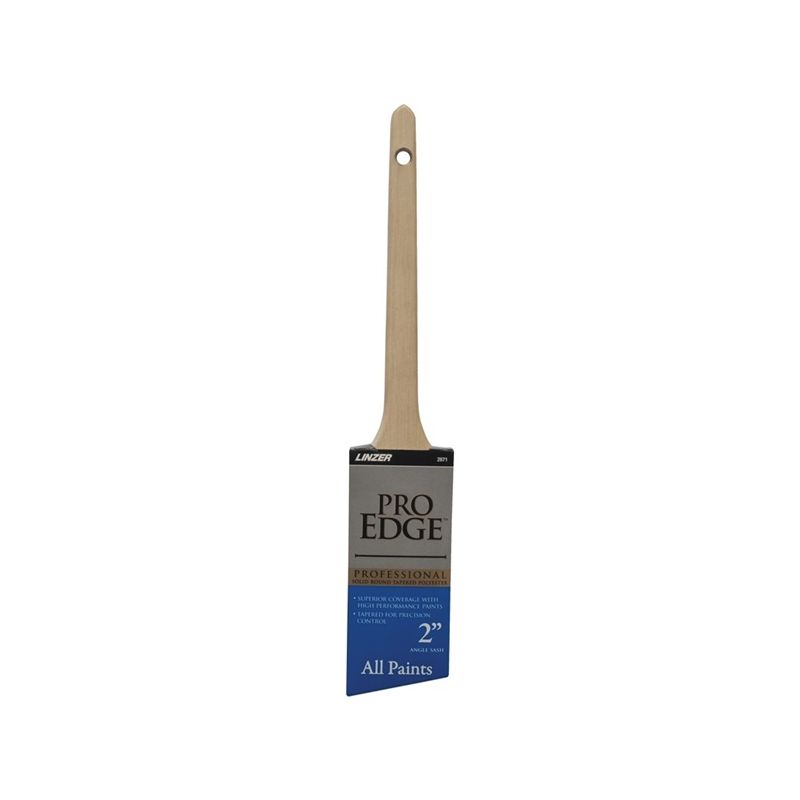 Linzer 2871-2 Paint Brush, 2 in W, Polyester Bristle, Angle Sash, Rat Tail Handle