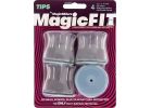 Magic Sliders Magic Fit Rubber Furniture Leg Cup 1-1/2 In. To 1-3/4 In., Gray