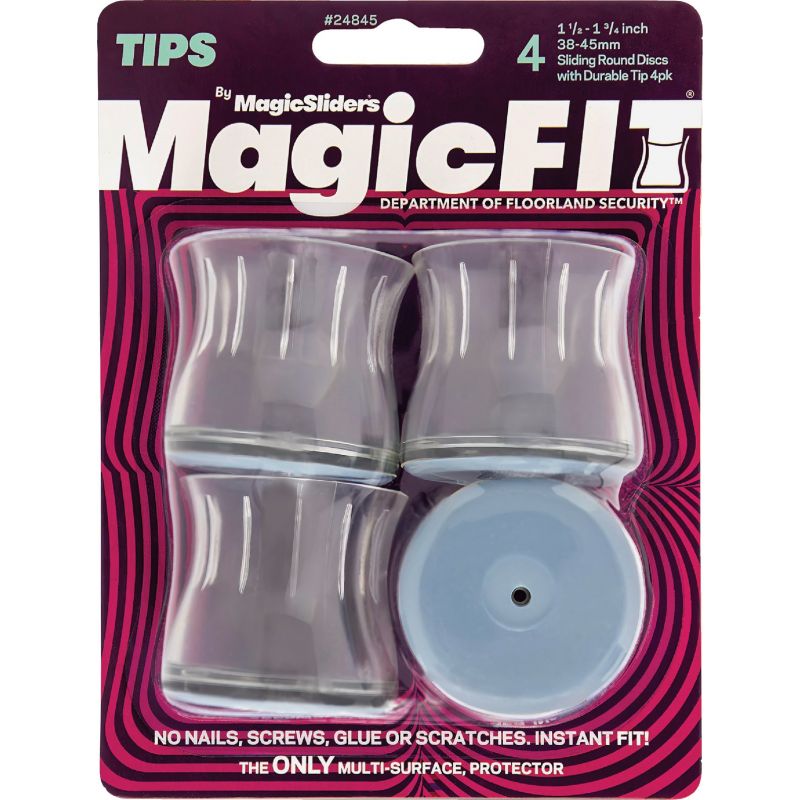 Magic Sliders Magic Fit Rubber Furniture Leg Cup 1-1/2 In. To 1-3/4 In., Gray