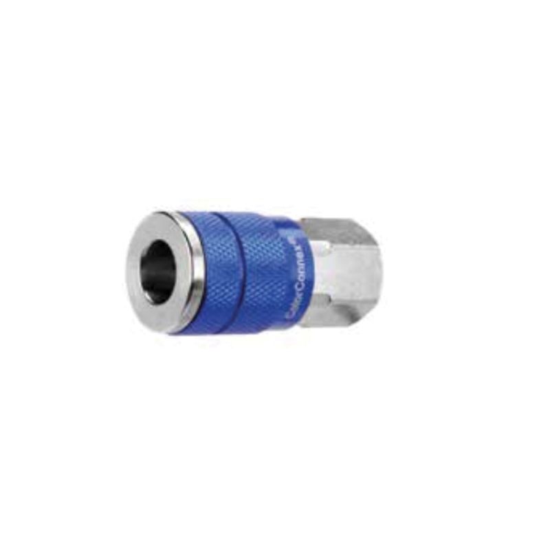 ColorConnex A72410C-X Coupler, 1/4 in, FNPT, Aluminum/Steel, Anodized Blue