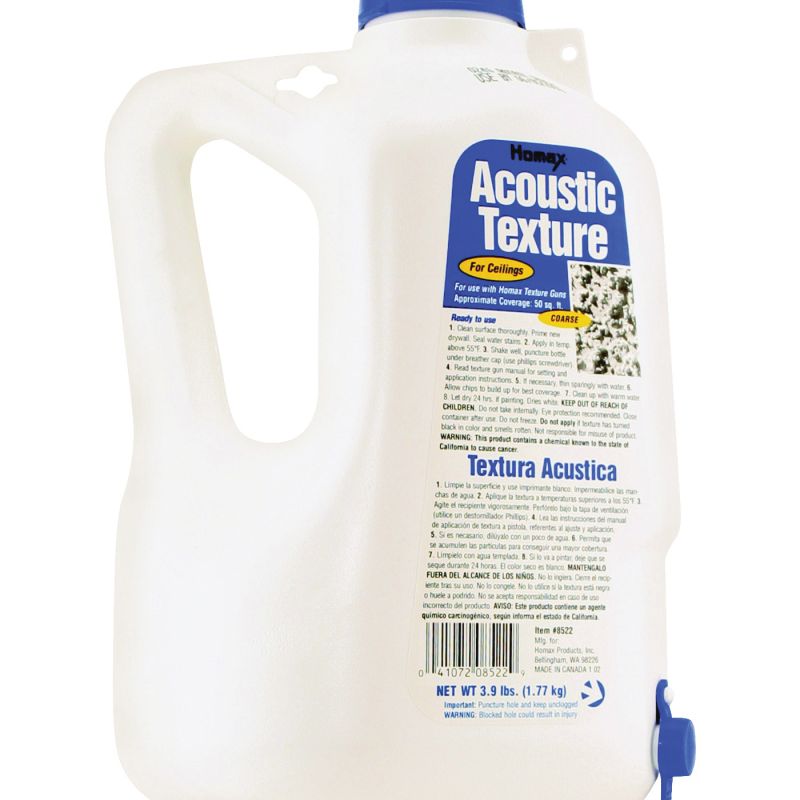 Homax 8522 Ceiling Texture, Liquid, Solvent, White, 2.2 L Bottle White