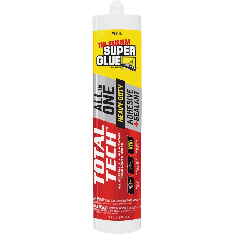 The Original Super Glue Total Tech Polymer Construction Adhesive White, 9.8 Oz.