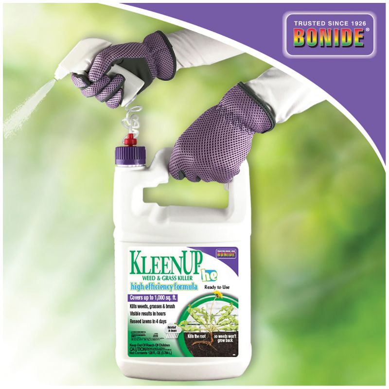 Bonide KleenUp he 758 Weed and Grass Killer Ready-to-Use, Liquid, Off-White/Yellow, 1 gal Off-White/Yellow