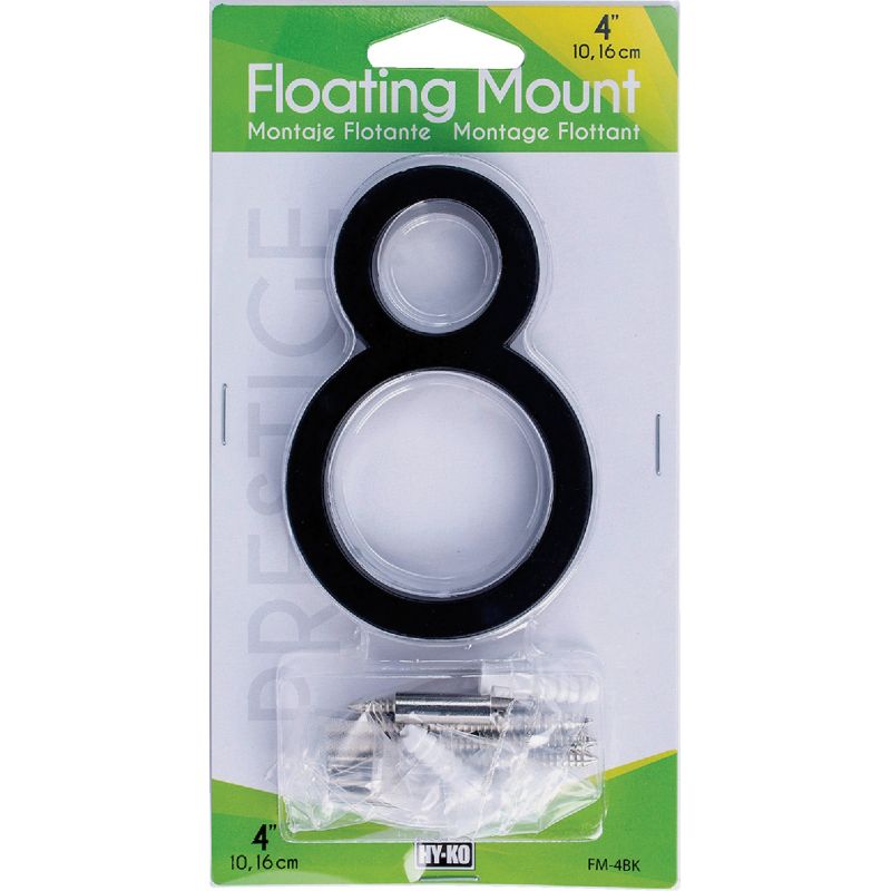 Midwest Fastener Hy-Ko Black Floating Mount House Number Black, Floating Mount