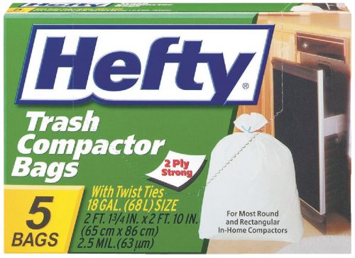 Hefty Medium Flap Tie Trash Bags, 24 bags, 8 Gallon