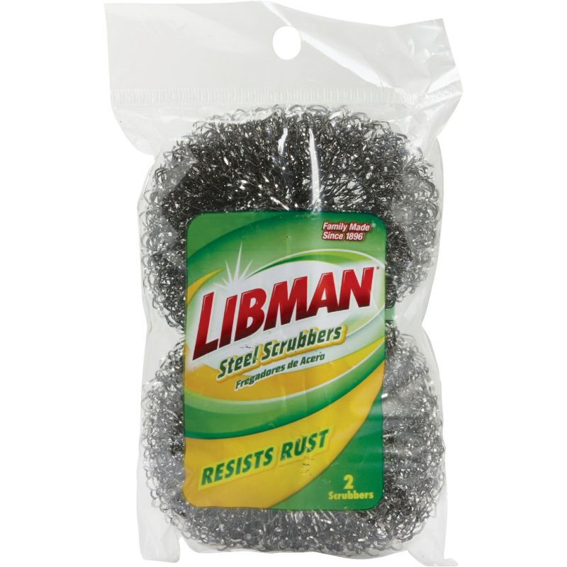 Libman Stainless Steel Scrubber 3.5 In. Dia., Silver