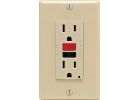 Leviton SmartLockPro Self-Test 15A GFCI Outlet With Wall Plate Ivory, 15A