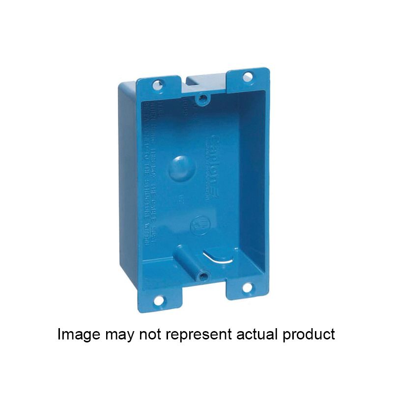 Carlon B108R-UPC Outlet Box, 1-Gang, PVC, Blue Blue