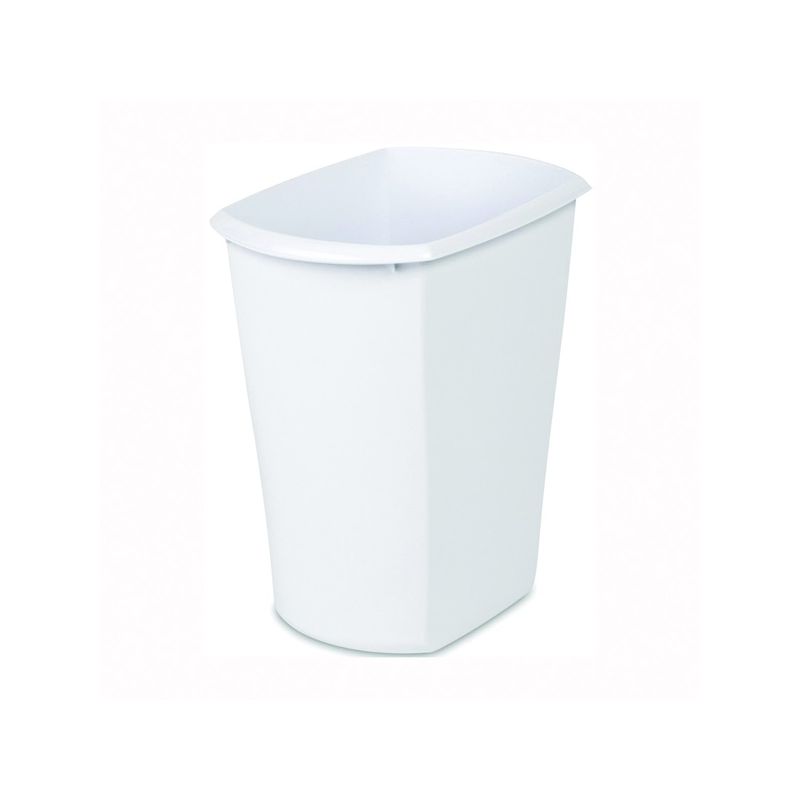 Sterilite 10518006 Waste Basket, 3 gal Capacity, White, 13 in H 3 Gal, White