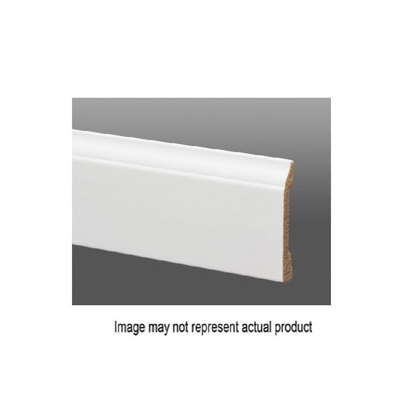Inteplast Group 633 56330800032 Base Moulding, 8 ft L, 3-3/16 in W, 3/8 in Thick, Polystyrene, Crystal White Crystal White