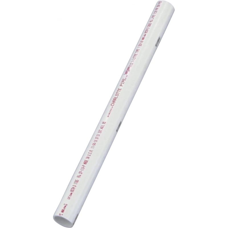 Charlotte Pipe Pressure PVC-DWV Cellular Core Pipe 1-1/2 In. X 2 Ft., White