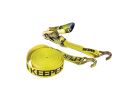 Keeper 04622 Tie-Down, 2 in W, 27 ft L, Polyester, Yellow, 3333 lb, J-Hook End Fitting Yellow