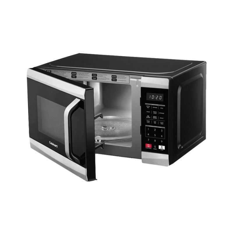 Cuisinart CMW-70C Compact Microwave Oven, 0.7 cu-ft Capacity, 700 W, 2 Cooking Stages, Glass/Metal, Black 0.7 Cu-ft, Black