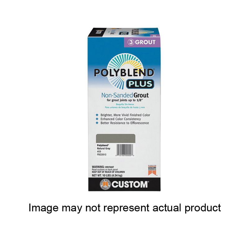 Custom Polyblend PBPG16510 Non-Sanded Grout, Delorean Gray, 10 lb Box Delorean Gray