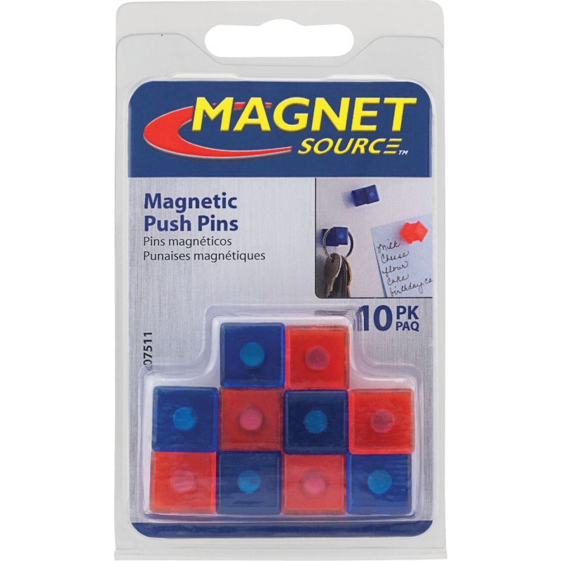 Master Magnetics Magnetic Note Holder Push Pins Red/Blue
