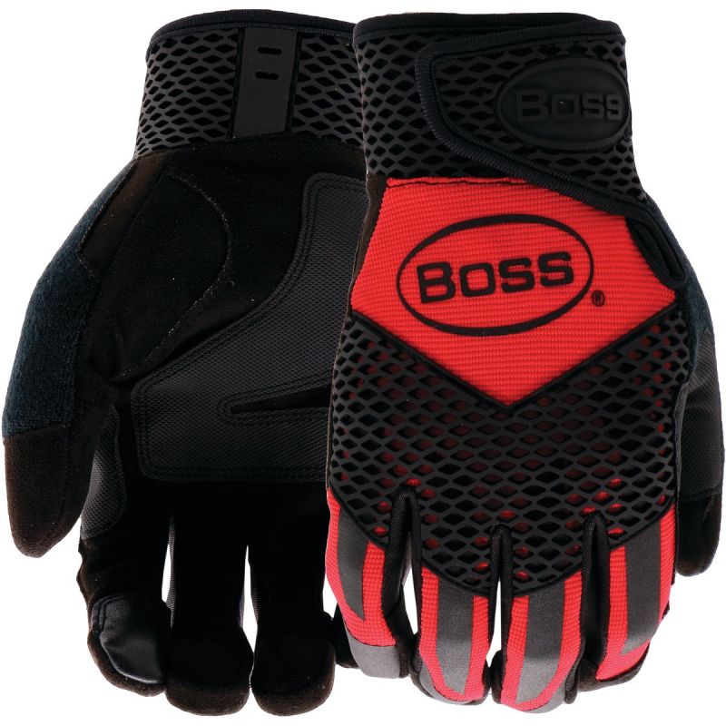 Boss TPR Work Glove XL, Black &amp; Red