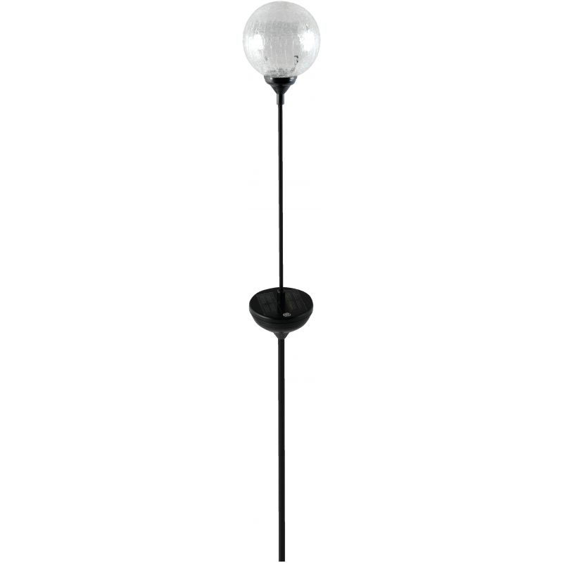 Moonrays Solar Crackle Glass Globe Stake Light Clear (Pack of 16)
