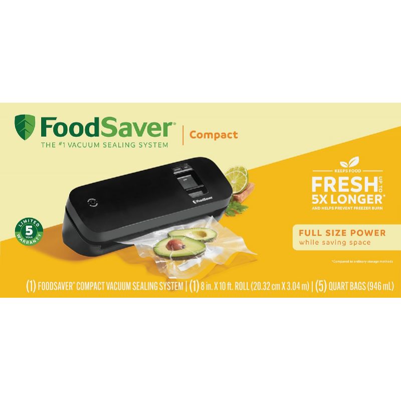 FoodSaver Compact Vacuum Food Sealer Black