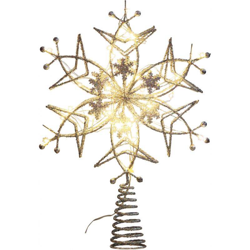 Alpine 6-Sided Star Christmas Tree Topper Silver