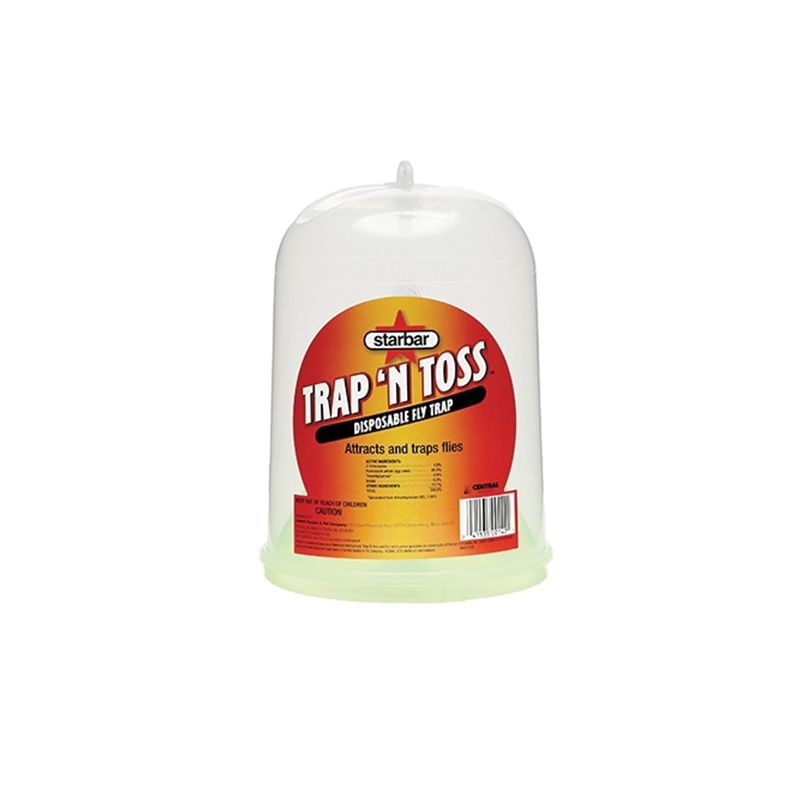 Starbar Trap &#039;N Toss 100520149 Disposable Fly Trap, Granular, Fish Pale Brown/Pale Yellow