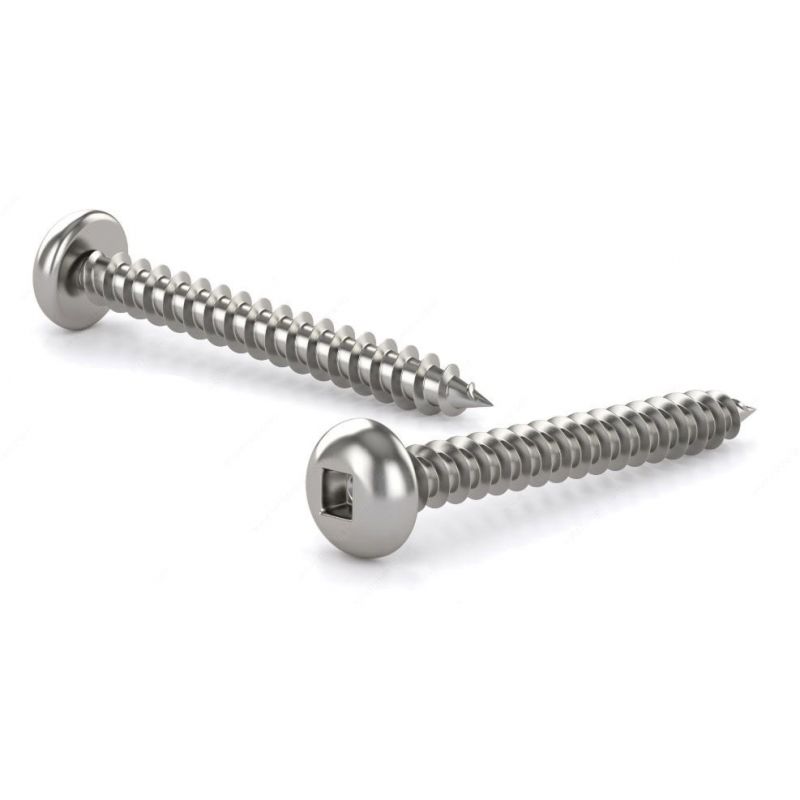 Reliable PKAS612MR Screw, 1/2 in L, Pan Head, Square Drive, Self-Tapping, Type A Point, Stainless Steel, Stainless Steel