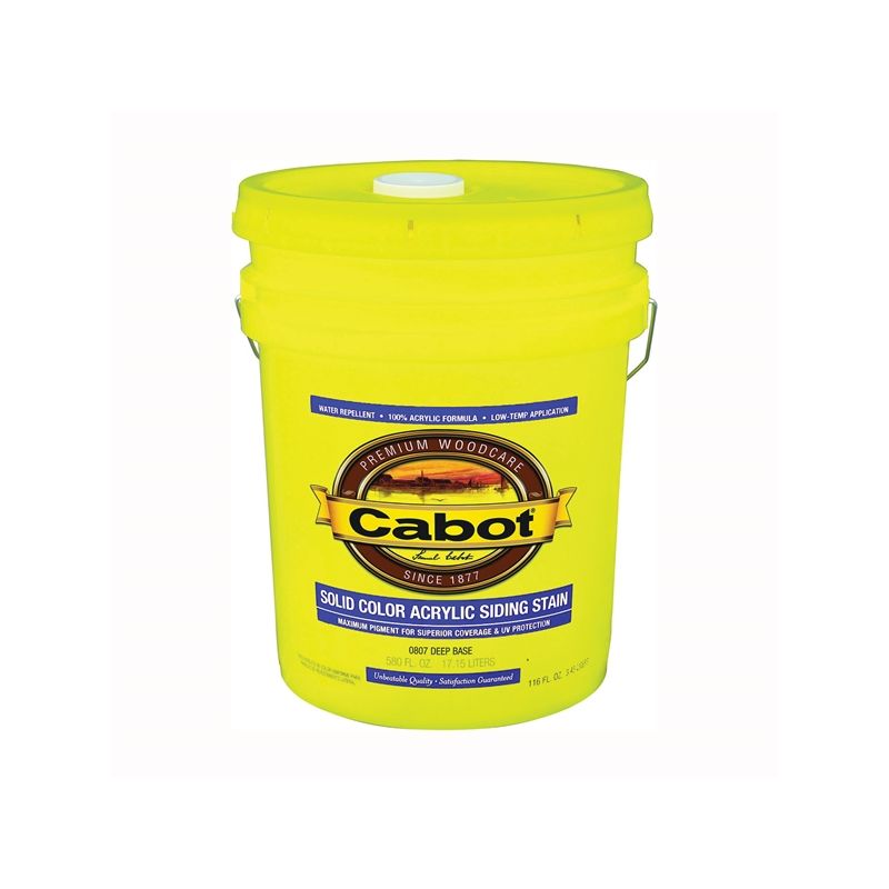 Cabot 800 Series 08 Solid Color Siding Stain, Natural Flat, Liquid, 5 gal, Can
