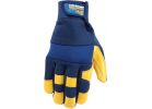 Wells Lamont HydraHyde Adjustable Wrist Work Glove 2XL, Saddletan &amp; Blue